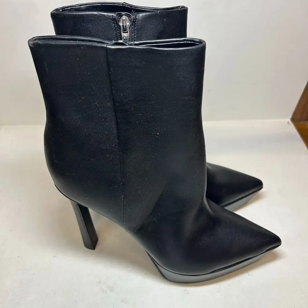 Nine West Womens 10 M Black Loraa Platform High Heel Booties DISPLAY QX5